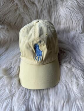 Ralph Lauren Polo Yellow Baseball Cap with Blue Polo Player Logo